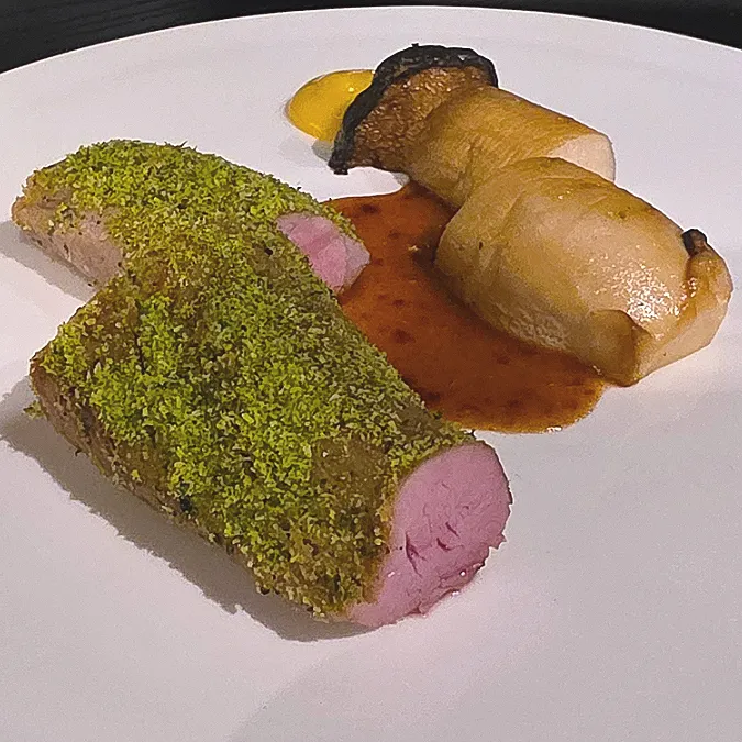Tender meat main course at Flatnine jazz bar in Seoul