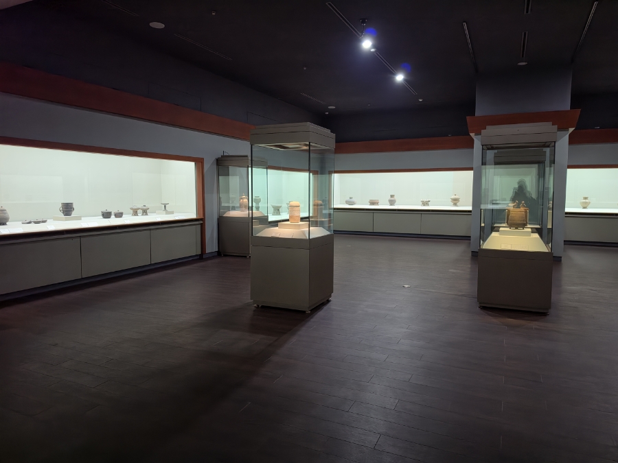 Empty archaeology gallery inside Horim Museum