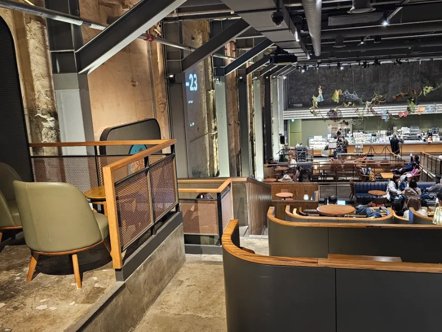 Entrance to Starbucks Gyeongdong 1960 inside Gyeongdong Market