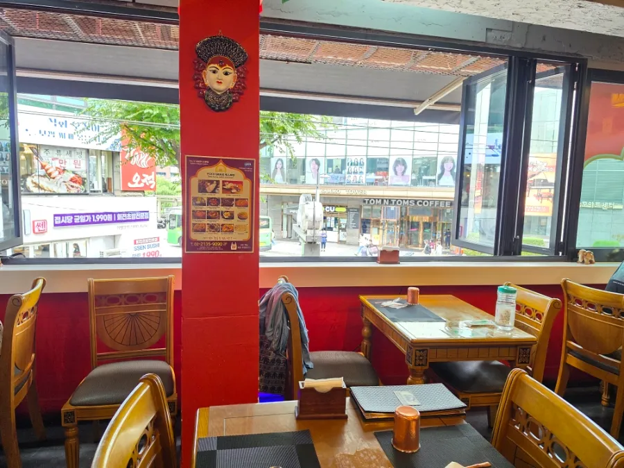 Interior of India Durbar restaurant near Sillim Station