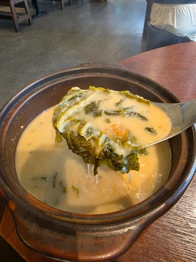 Korean siraegi soup made with dried radish leaves